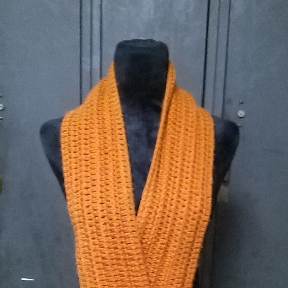 Handmade Orange Crochet Scarf